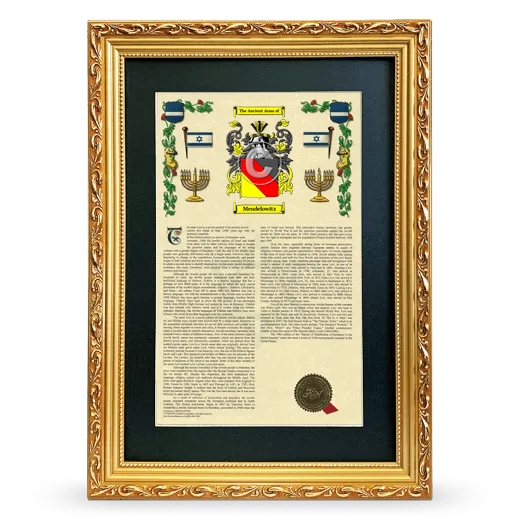 Mendelowitz Deluxe Armorial Framed - Gold