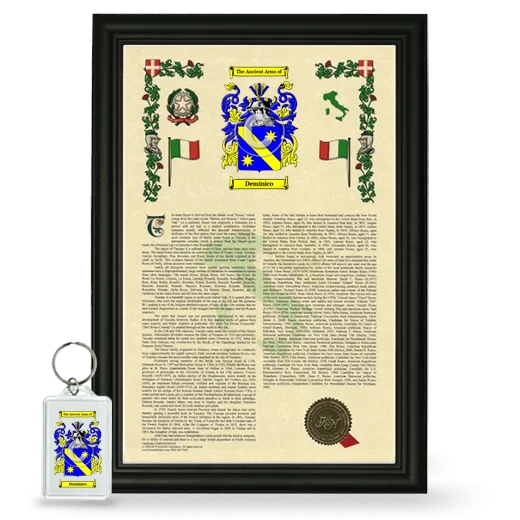 Deminico Framed Armorial History and Keychain - Black