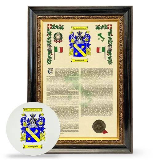 Meneghelli Framed Armorial History and Mouse Pad - Heirloom