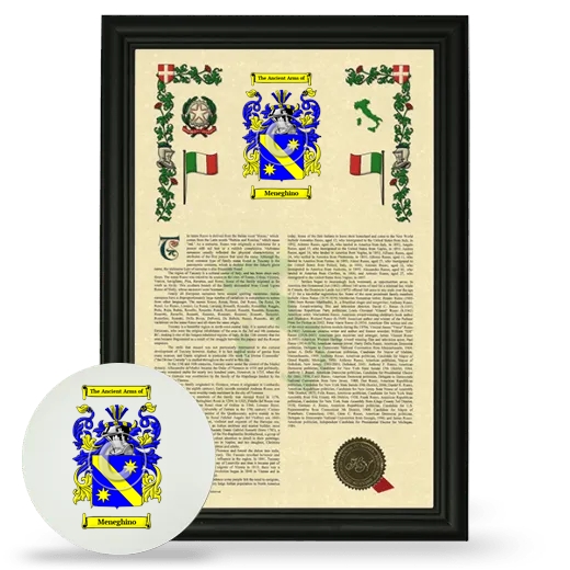 Meneghino Framed Armorial History and Mouse Pad - Black