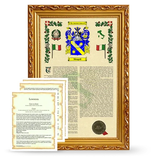 Mengoli Framed Armorial History and Symbolism - Gold