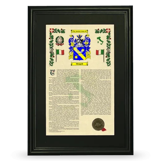 Mengoli Deluxe Armorial Framed - Black