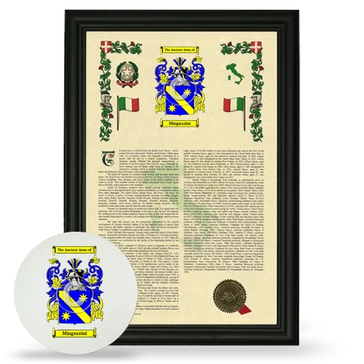 Mingazzini Framed Armorial History and Mouse Pad - Black