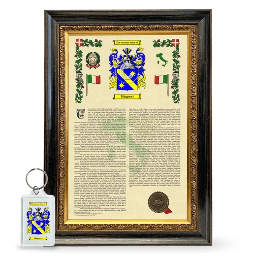 Mingucci Framed Armorial History and Keychain - Heirloom