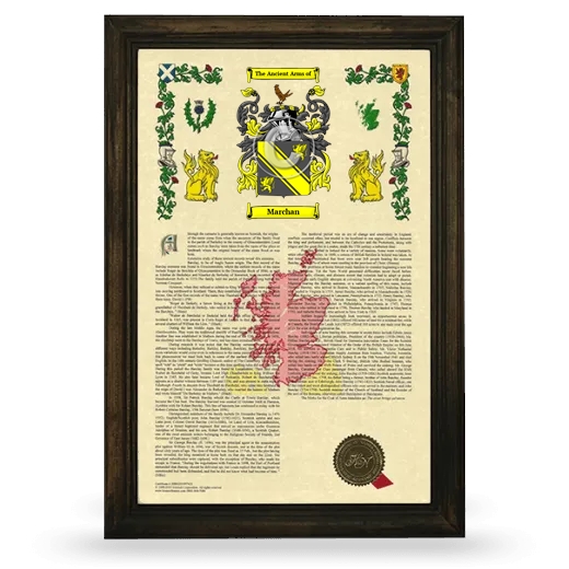 Marchan Armorial History Framed - Brown