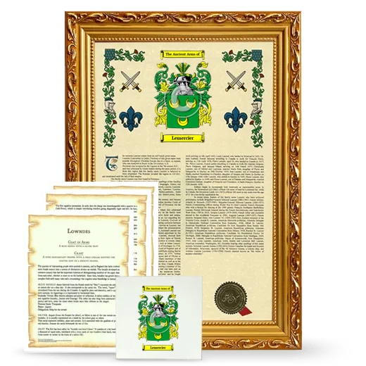 Lemercier Framed Armorial, Symbolism and Large Tile - Gold