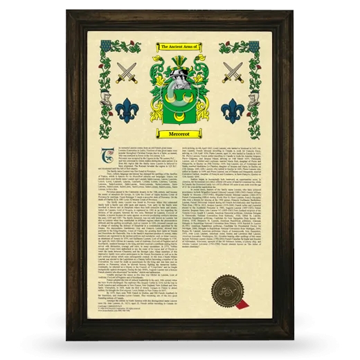 Mercerot Armorial History Framed - Brown