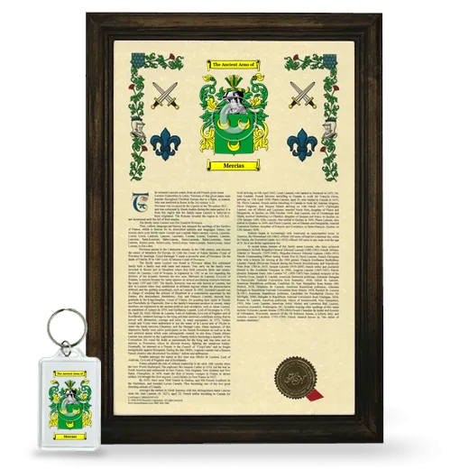 Mercias Framed Armorial History and Keychain - Brown