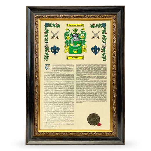 Mercier Armorial History Framed - Heirloom