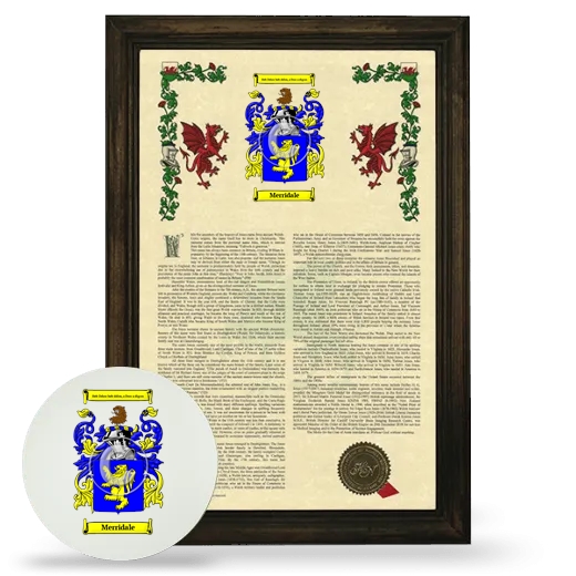 Merridale Framed Armorial History and Mouse Pad - Brown