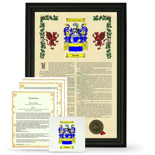 Merake Framed Armorial, Symbolism and Large Tile - Black