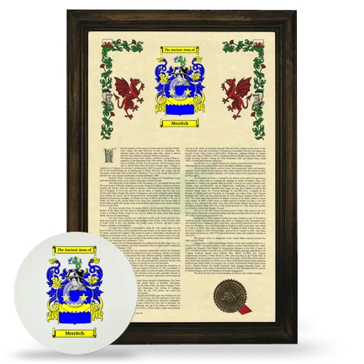 Merritch Framed Armorial History and Mouse Pad - Brown