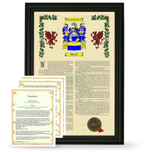 Mirrock Framed Armorial History and Symbolism - Black