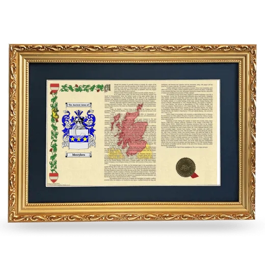 Merrylees Deluxe Armorial Landscape Framed - Gold