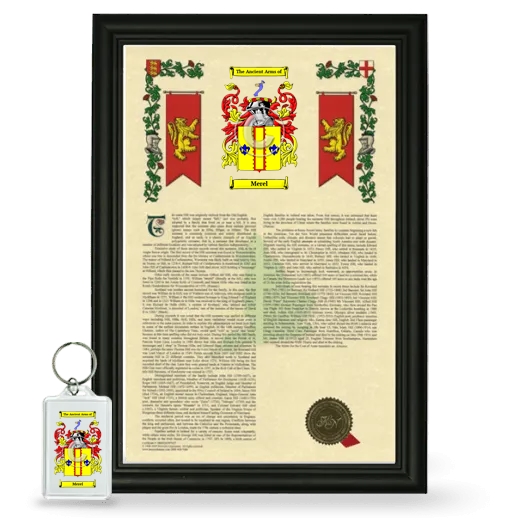 Merel Framed Armorial History and Keychain - Black