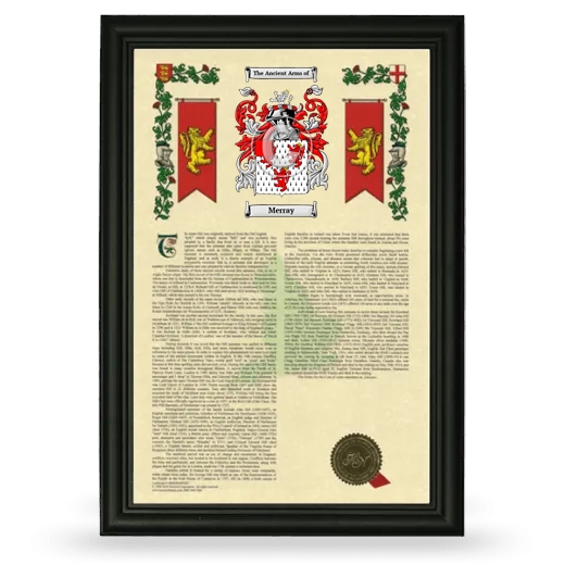 Merray Armorial History Framed - Black