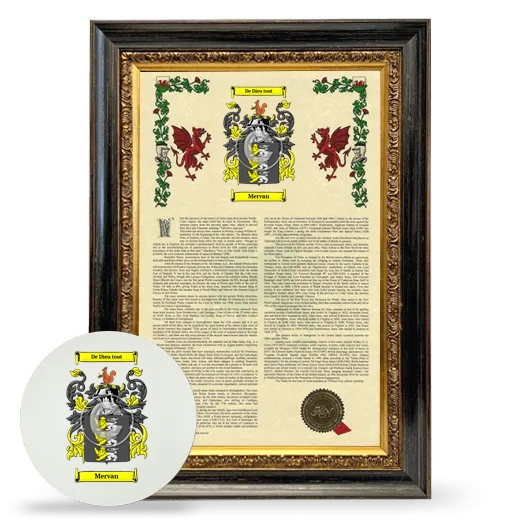 Mervan Framed Armorial History and Mouse Pad - Heirloom