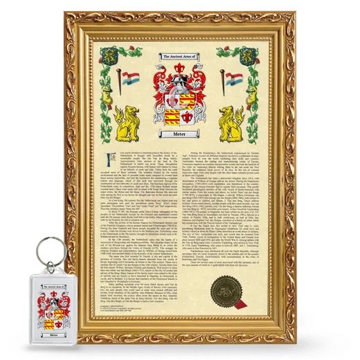 Meter Framed Armorial History and Keychain - Gold