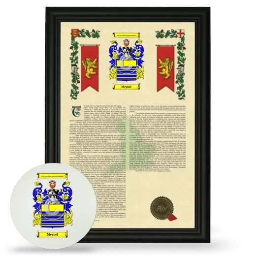 Meynel Framed Armorial History and Mouse Pad - Black