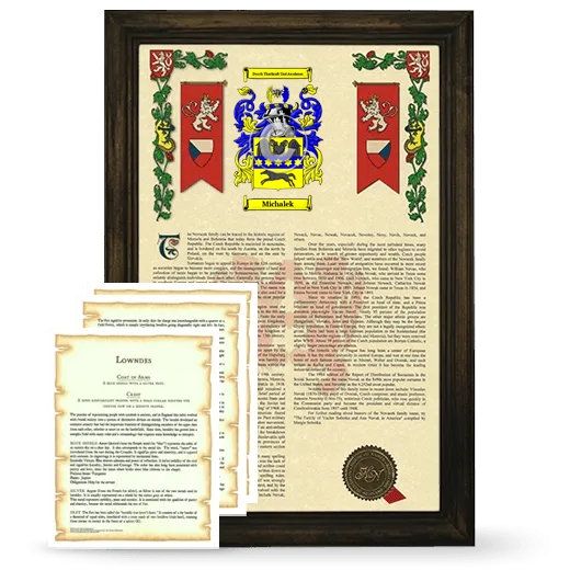 Michalek Framed Armorial History and Symbolism - Brown