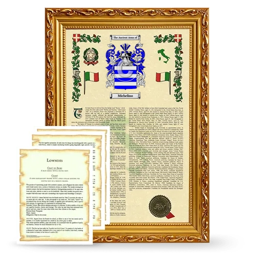 Michelino Framed Armorial History and Symbolism - Gold