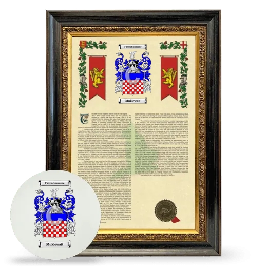 Muklewait Framed Armorial History and Mouse Pad - Heirloom