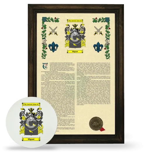 Mignot Framed Armorial History and Mouse Pad - Brown