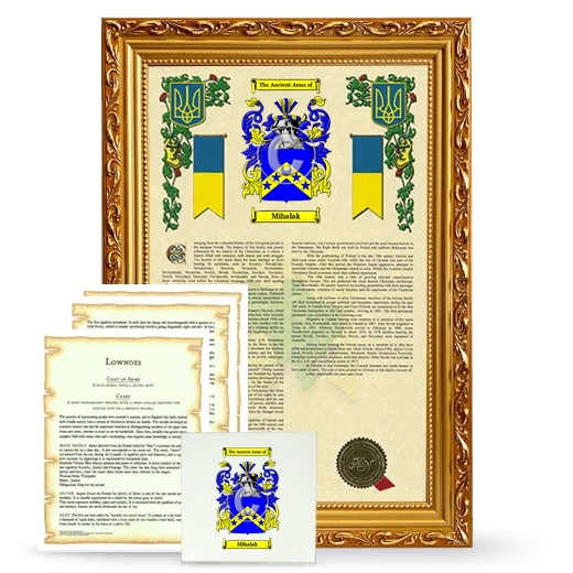 Mihalak Framed Armorial, Symbolism and Large Tile - Gold