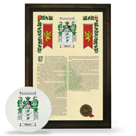 Milfarde Framed Armorial History and Mouse Pad - Brown