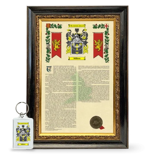 Millisen Framed Armorial History and Keychain - Heirloom