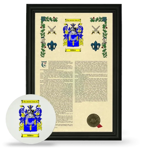 Milière Framed Armorial History and Mouse Pad - Black