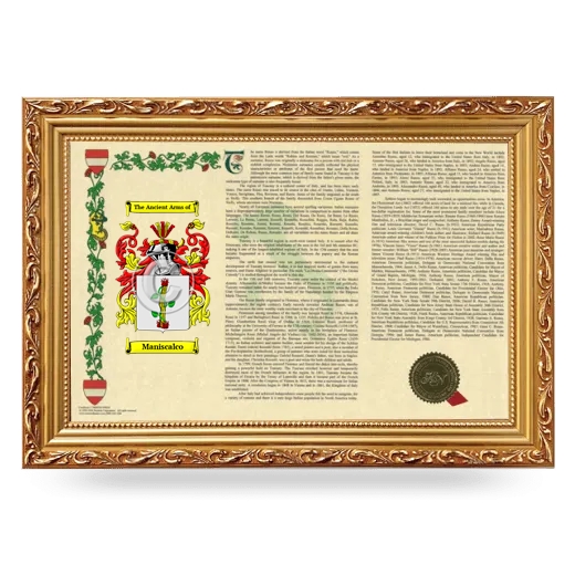 Maniscalco Armorial Landscape Framed - Gold