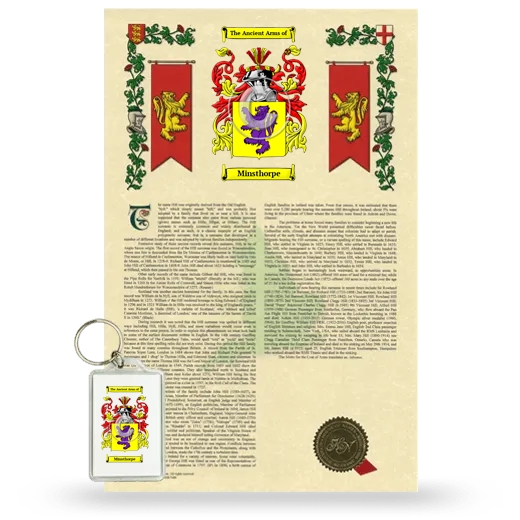 Minsthorpe Armorial History and Keychain Package