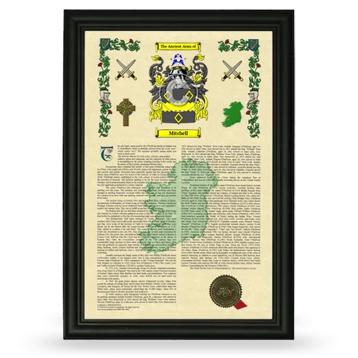 Mitchell Armorial History Framed - Black