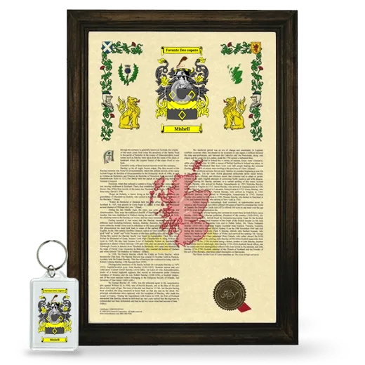 Mishell Framed Armorial History and Keychain - Brown