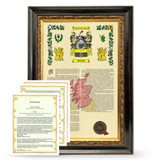 Mitchelle Framed Armorial History and Symbolism - Heirloom