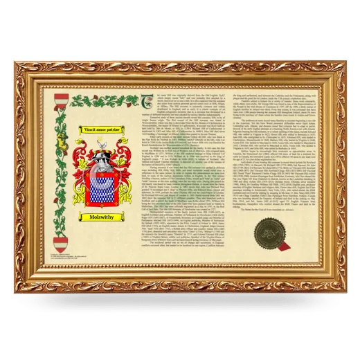 Molswithy Armorial Landscape Framed - Gold