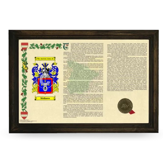 Molinero Armorial Landscape Framed - Brown