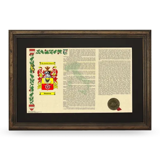 Muneron Deluxe Armorial Landscape Framed - Brown