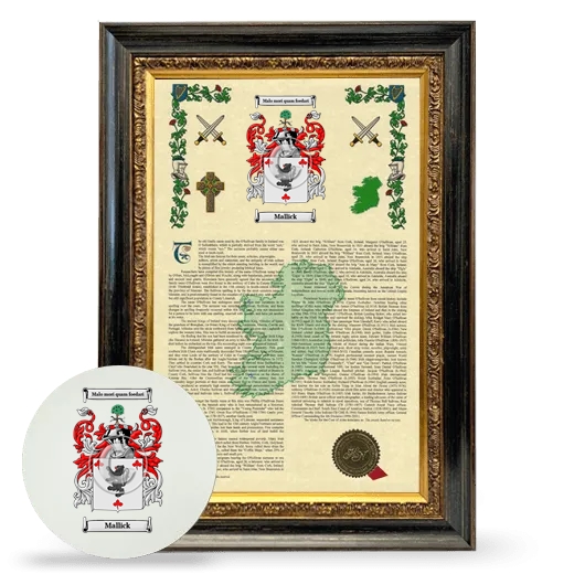 Mallick Framed Armorial History and Mouse Pad - Heirloom