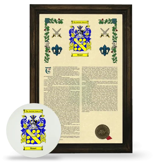 Monet Framed Armorial History and Mouse Pad - Brown