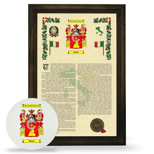 Mansi Framed Armorial History and Mouse Pad - Brown