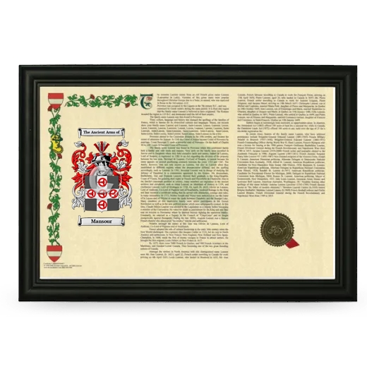 Mansour Armorial Landscape Framed - Black