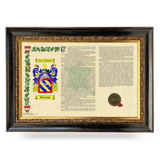 Monttaigu Armorial Landscape Framed - Heirloom