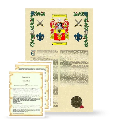 Montcorts Armorial History and Symbolism package