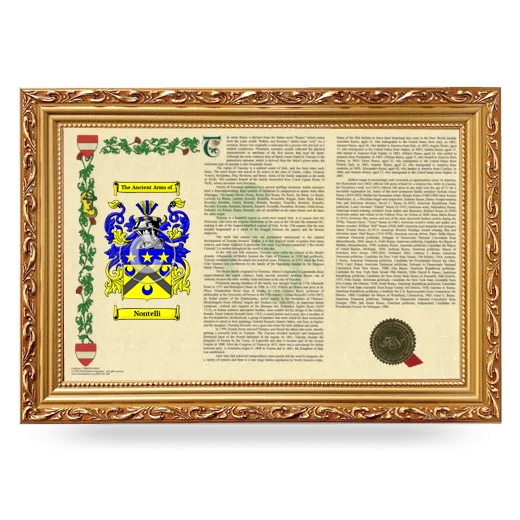 Nontelli Armorial Landscape Framed - Gold