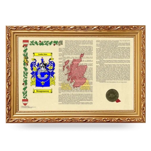 Mungumeray Armorial Landscape Framed - Gold