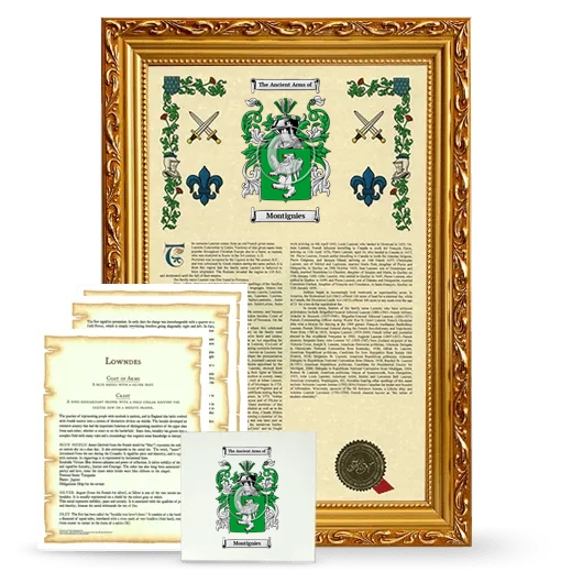 Montignies Framed Armorial, Symbolism and Large Tile - Gold