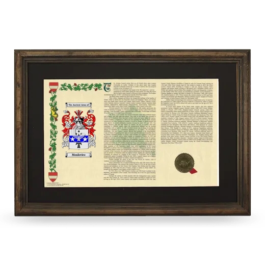 Monloviez Deluxe Armorial Landscape Framed - Brown