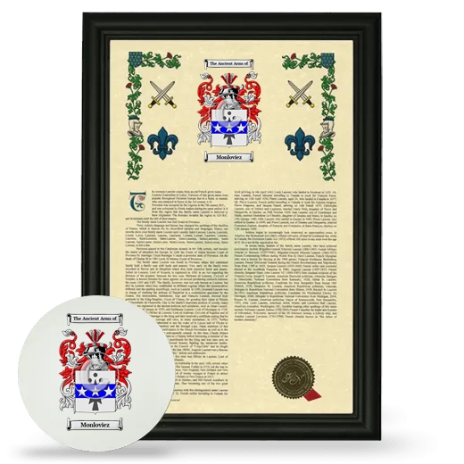 Monloviez Framed Armorial History and Mouse Pad - Black